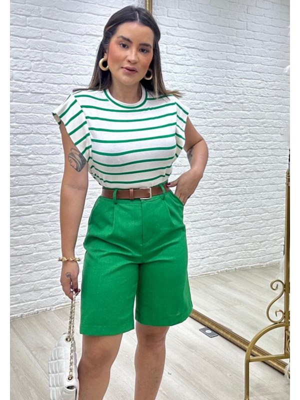 Cropped + Shorts - verde  Costurando roupas femininas, Looks