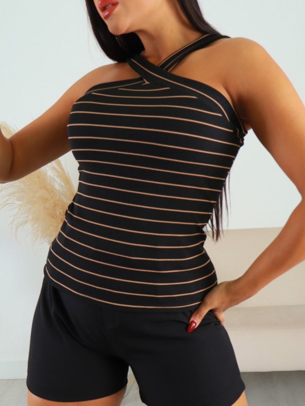 BLUSA CANELADA LISTRAS RITINHA