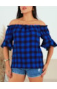 BLUSA XADREZ OMBRO A OMBRO MARILIA