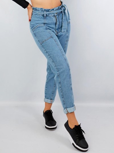Calça Jeans Com Cinto Virgina