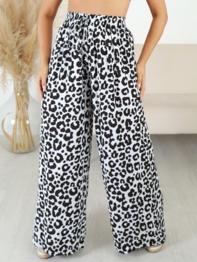 CALÇA PANTALONA  ANIMAL PRINT AUGUSTA