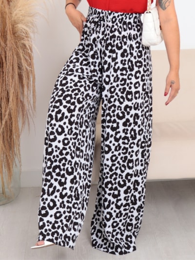 CALÇA PANTALONA  ANIMAL PRINT AUGUSTA