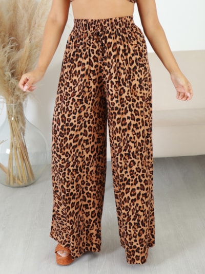 CALÇA PANTALONA  ANIMAL PRINT CAROLINNA