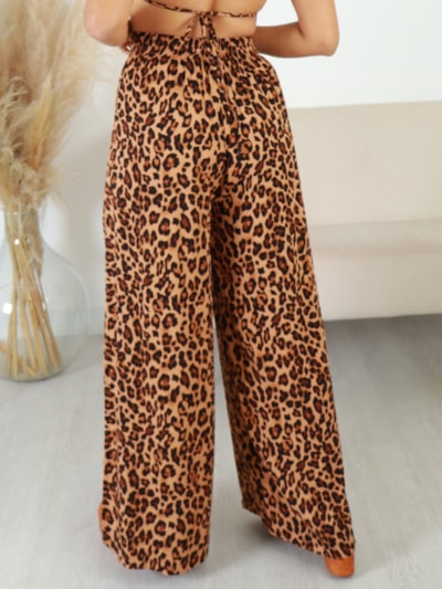 CALÇA PANTALONA  ANIMAL PRINT CAROLINNA