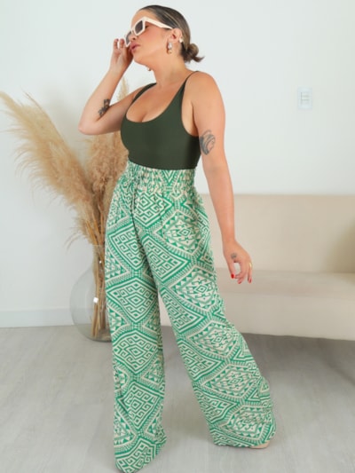 CALÇA PANTALONA ESTAMPADA AMALÍA