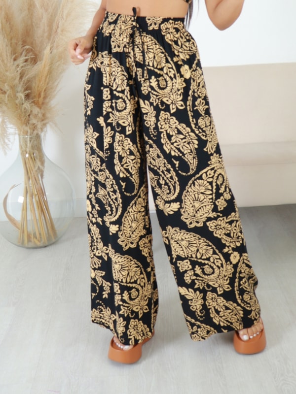 CALÇA PANTALONA ESTAMPADA ANA MARIA