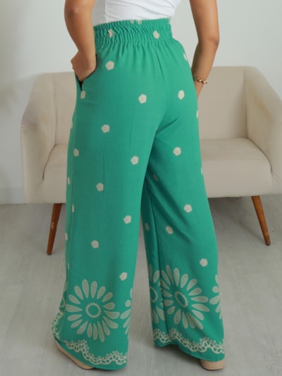 CALÇA PANTALONA ESTAMPADA PAULINHA