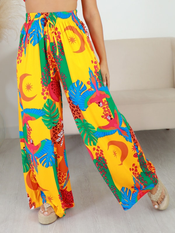 CALÇA PANTALONA ESTAMPADA TELMA