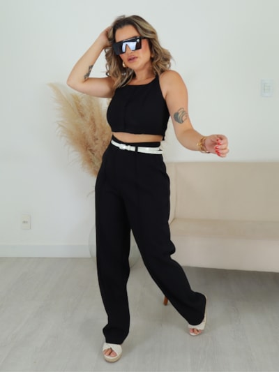 CONJUNTO CROPPED E CALÇA MEIRIANE