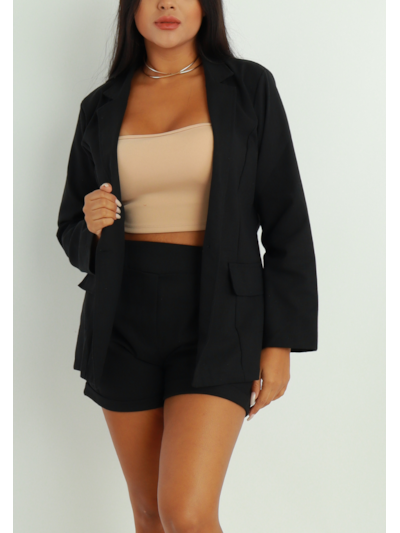 Jenny's Conjunto Xadrez Feminino Blazer Com Short Saia