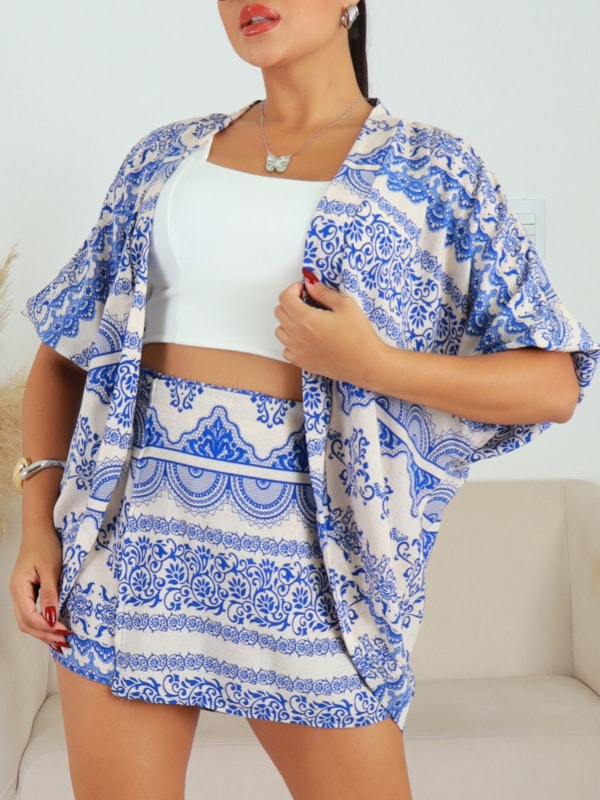 CONJUNTO KIMONO SHORT SAIA ESTAMPADO PITTY