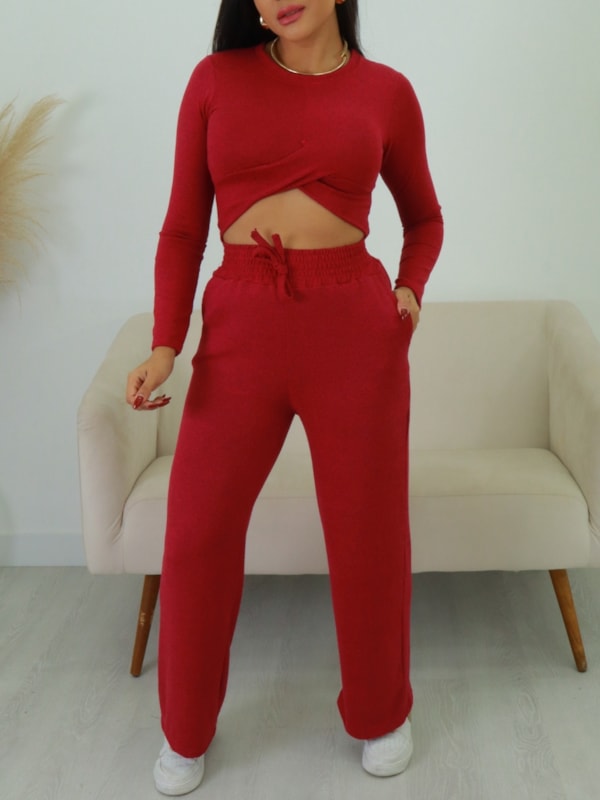 CONJUNTO LANZINHA CROPPED TRANSPASSADO E CALÇA ELNICE