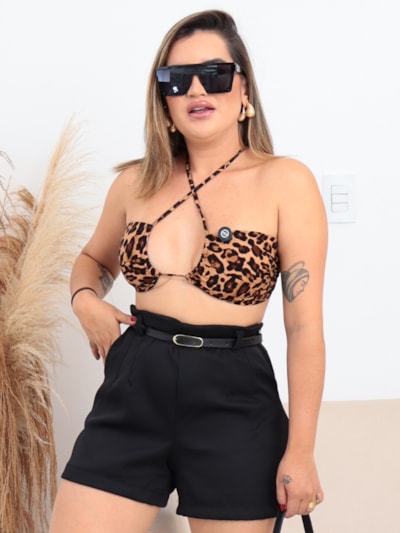 CROPPED ALCINHA ANIMAL PRINT MARIA INES