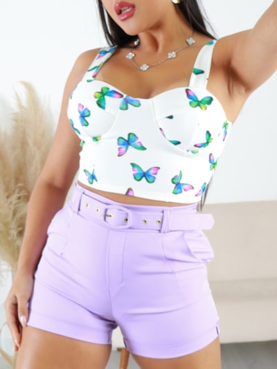 CROPPED ESTAMPA BORBOLETA SUZANA