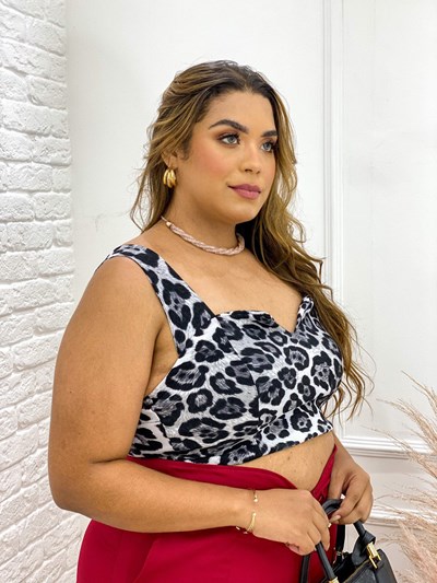 CROPPED PLUS SIZE ANIMAL PRINT LUCIENE