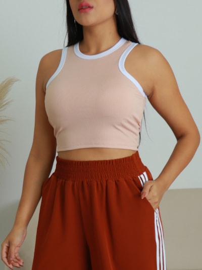 CROPPED REGATA CANELADO BICOLOR JENNY