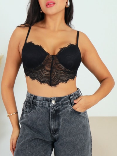 CROPPED RENDA ALÇA FINA MILLY