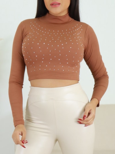 CROPPED STRASS GOLA ALTA DARCI