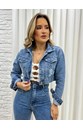JAQUETA CROPPED JEANS DESTROYED TALITA