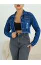 JAQUETA CROPPED JEANS DESTROYED TATIANE