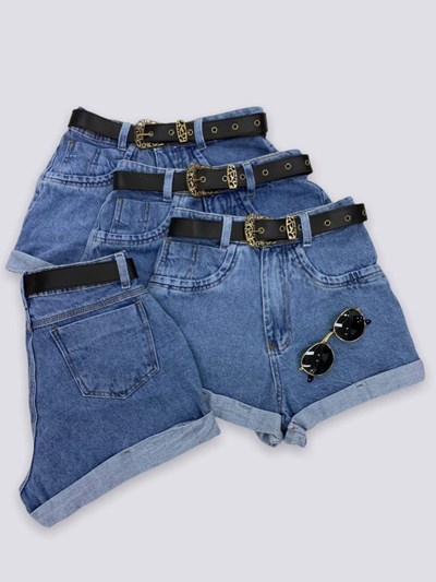 Short Jeans com Cinto em Couro Veruska REF 4000