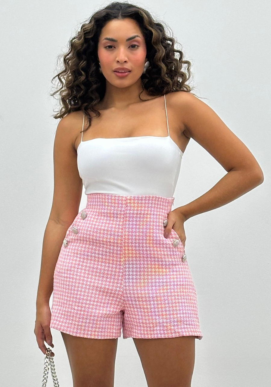 SHORTS TWEED BOTÕES FRONTAIS CHIARA
