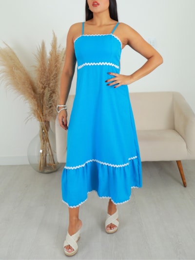 VESTIDO MIDI BICOLOR JASMIM