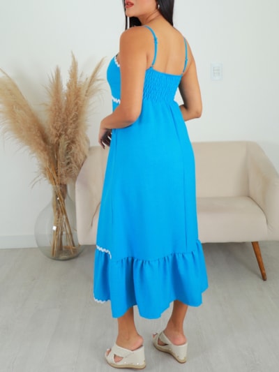 VESTIDO MIDI BICOLOR JASMIM