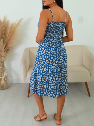 VESTIDO MIDI ESTAMPA FLORAL ANA PAULA