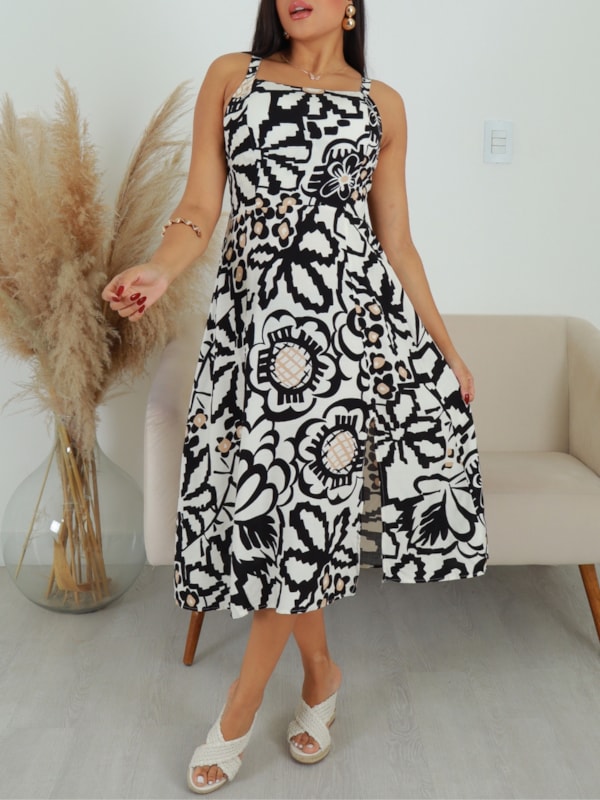 VESTIDO MIDI ESTAMPADO HILCA